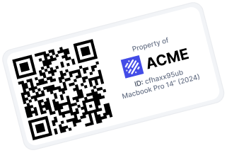 Shelf asset label with QR code