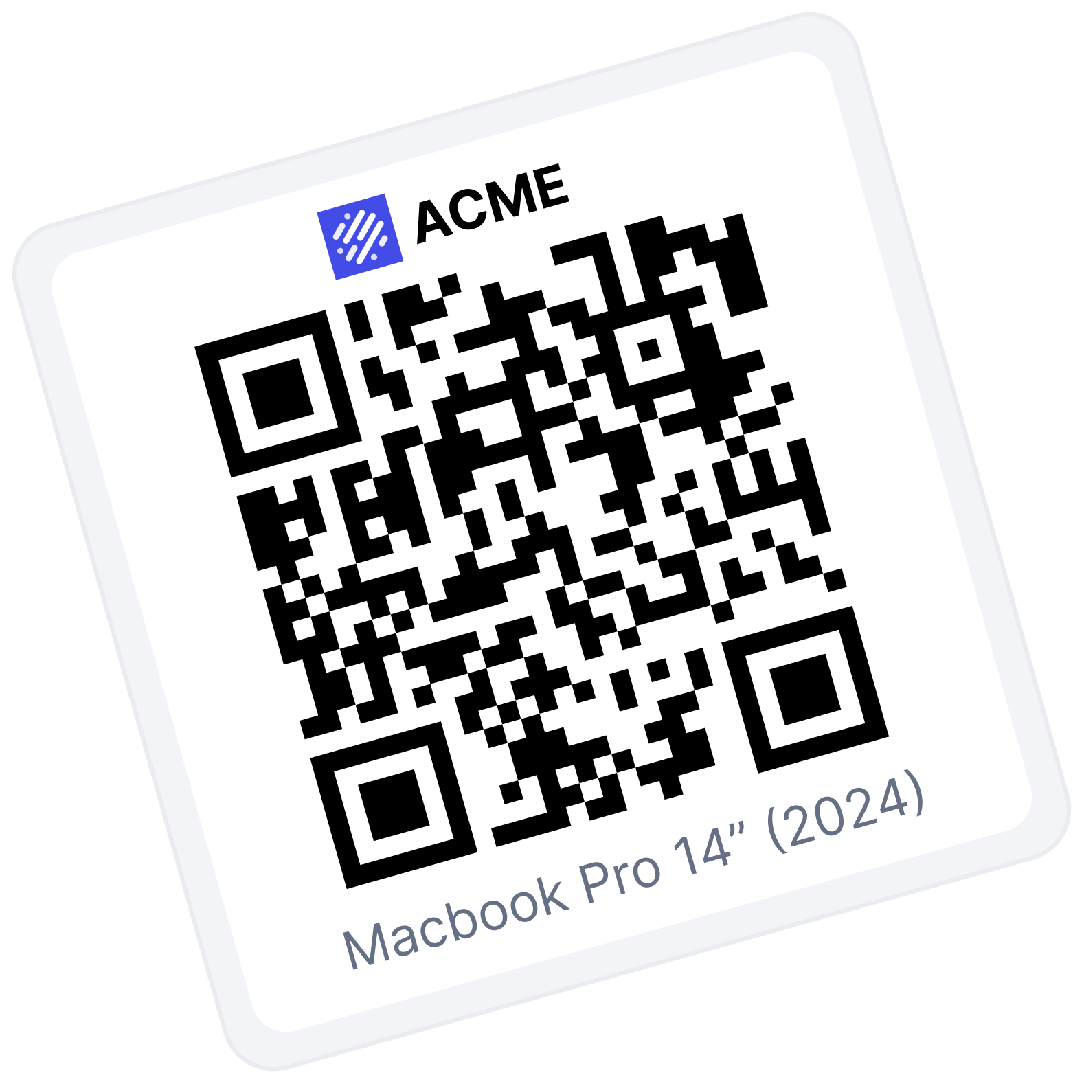 Shelf custom branded QR label