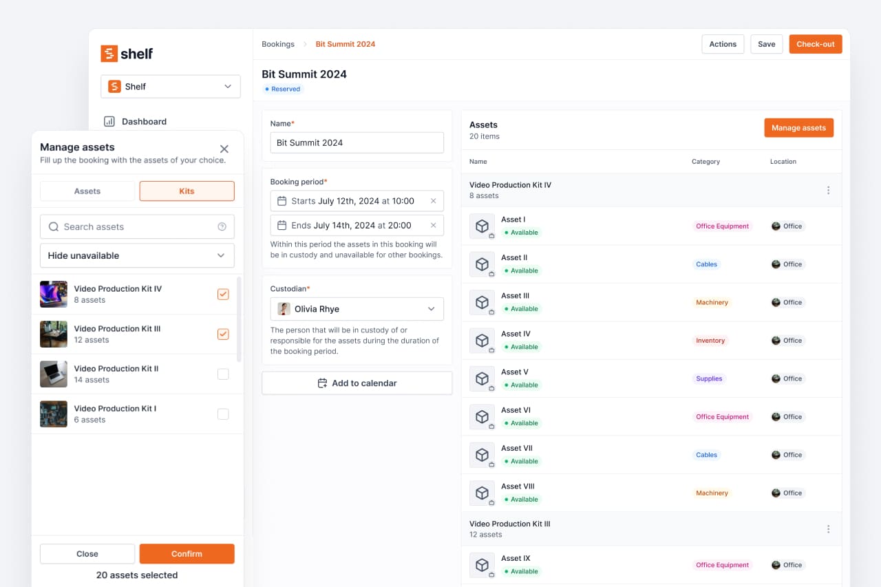 Kits integration with Bookings